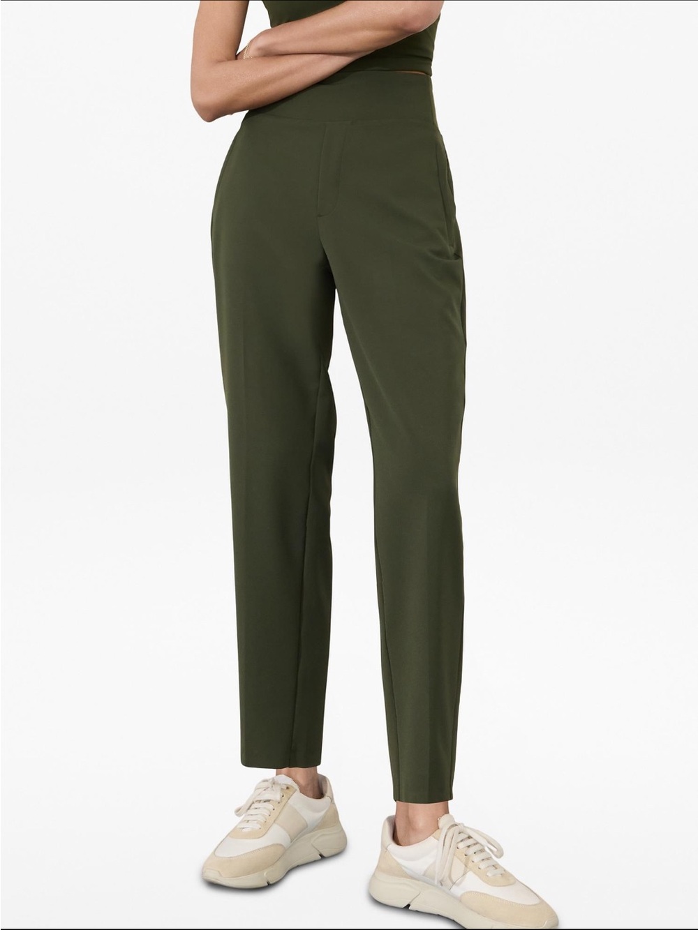 Athleta Endless High Rise Ankle Pants Olive Green Size 8 40040